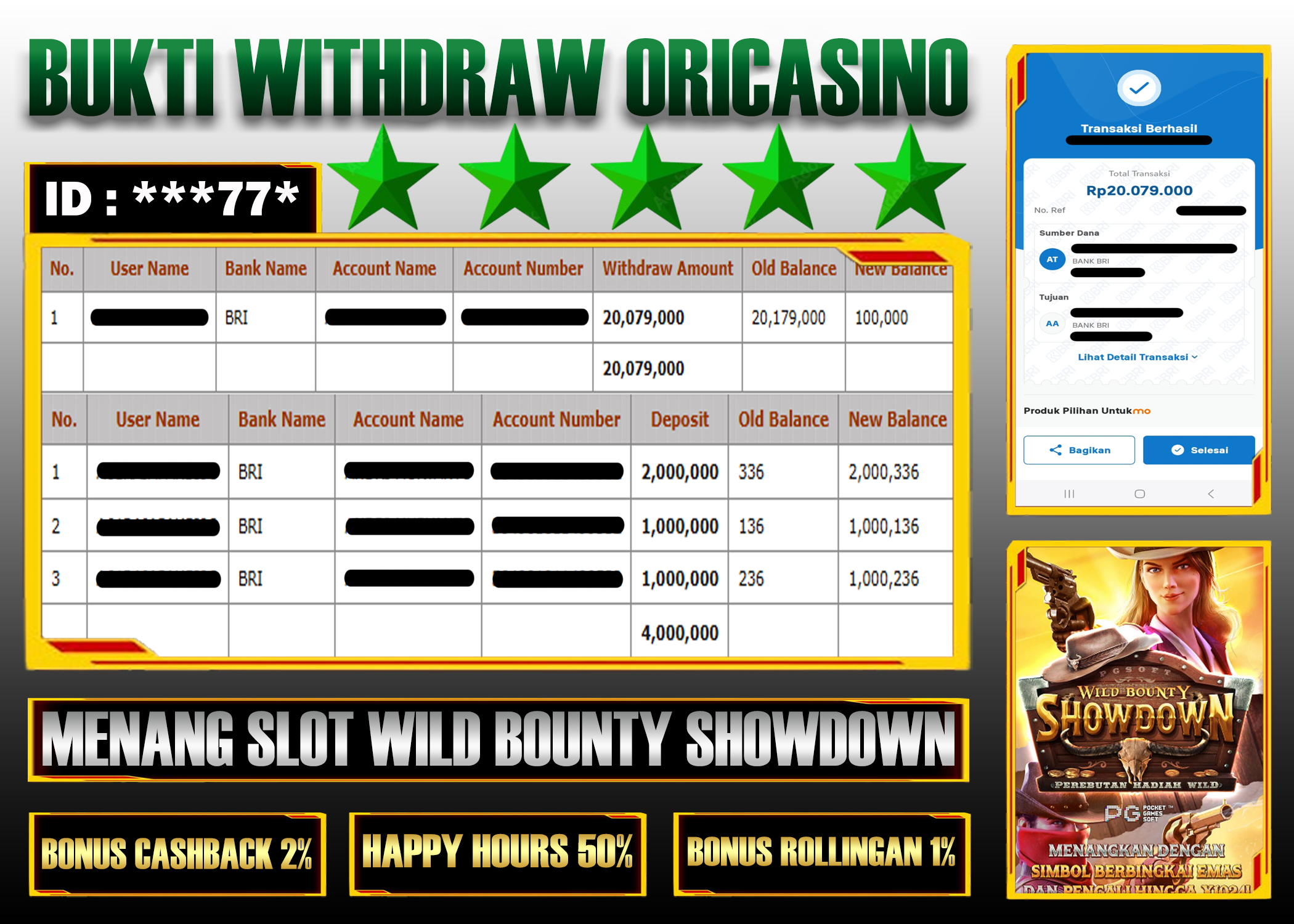 BUKTI KEMENANGAN SL0T WILD BOUNTY SHOWDOWN PGS0FT