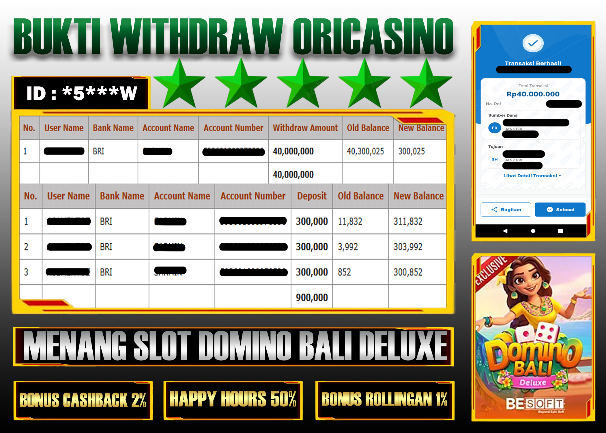 BUKTI KEMENANGAN SL0T DOMINO BALI DELUXE PROVIDER BESOFT